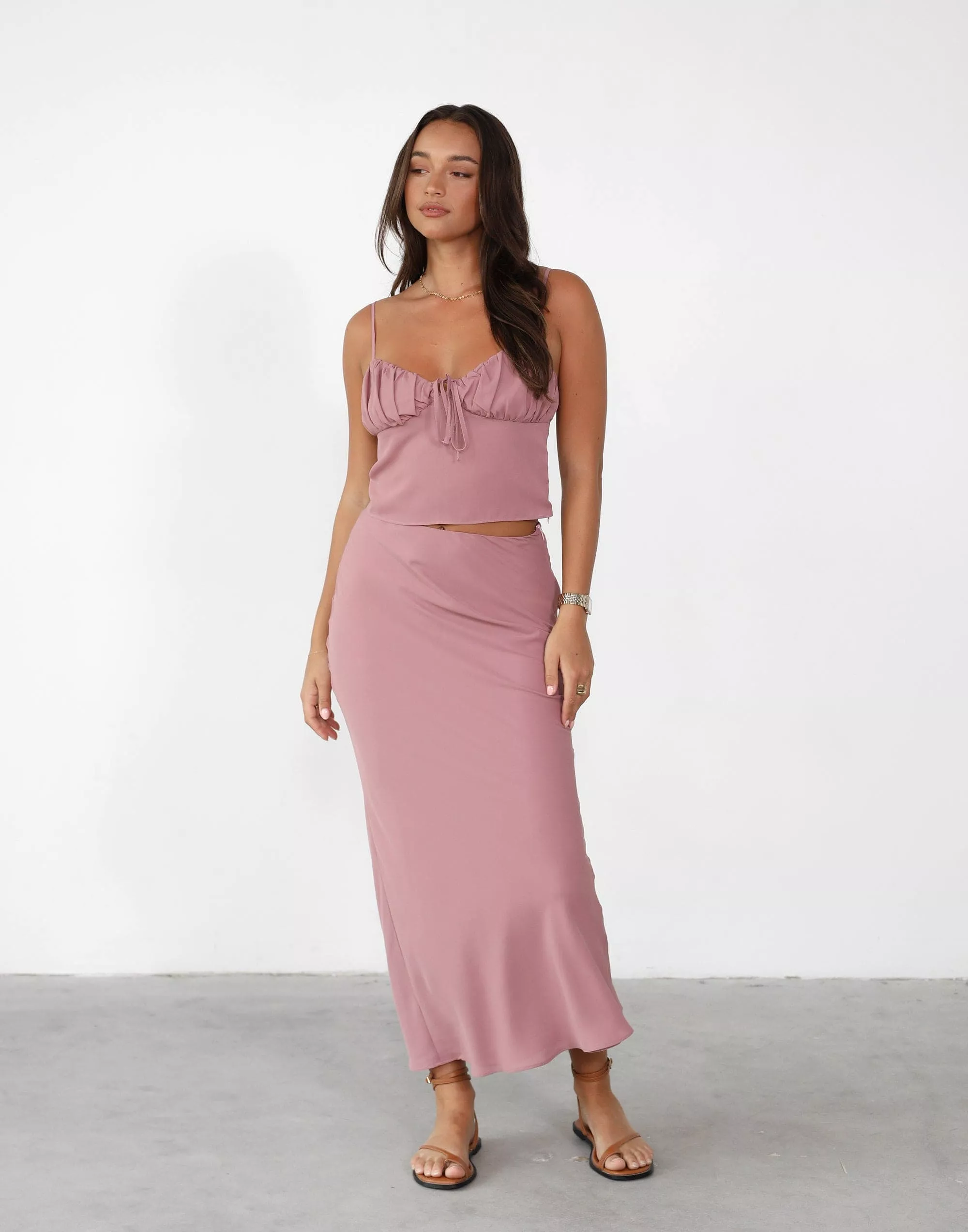 Isla Maxi Skirt Dark Mauve