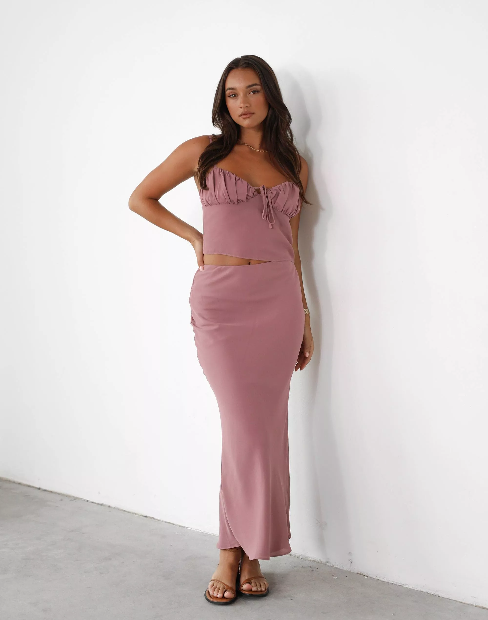 Isla Maxi Skirt Dark Mauve