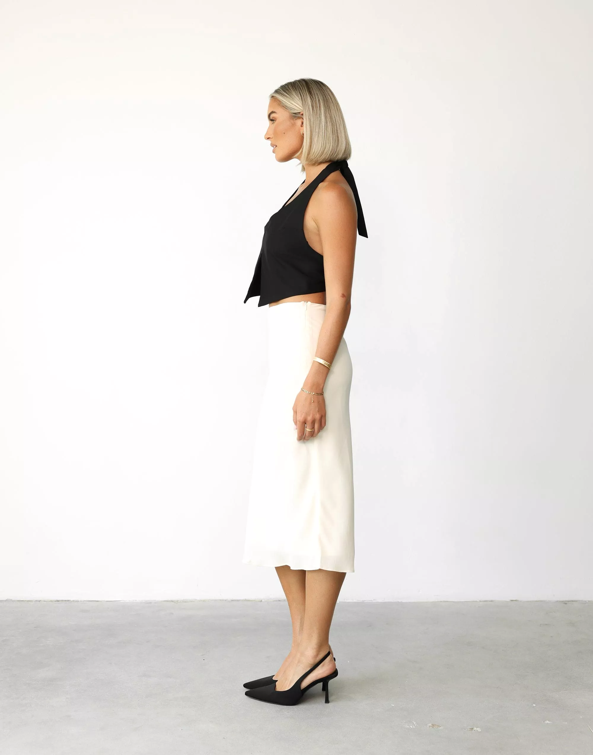 Isla Midi Skirt Oat - Shop Now