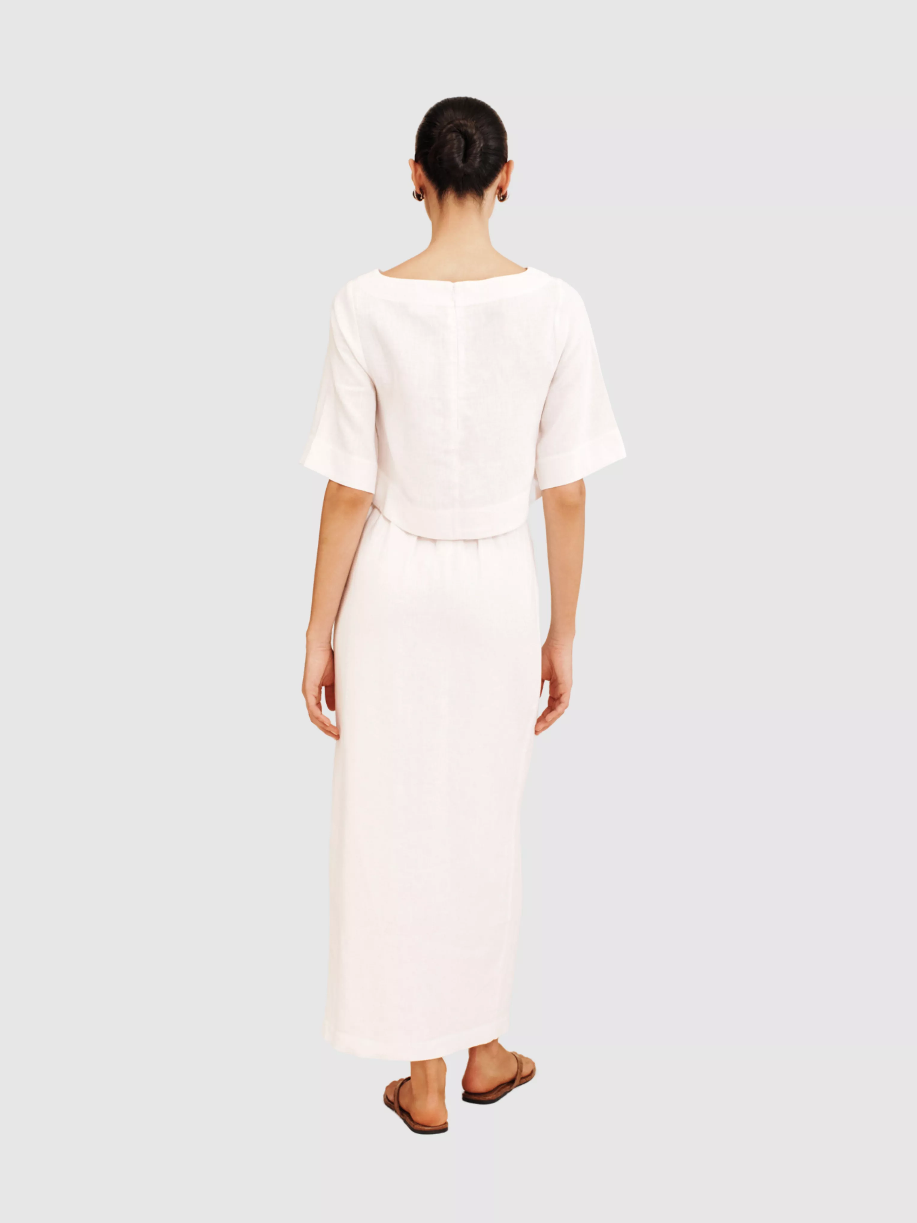 Ivory Button-own Midi Skirt