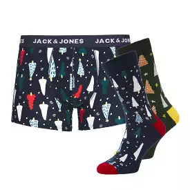 Jack & Jones Men's Christmas Gift Box Set - 'JacMerry' Boxer Trunk and Socks