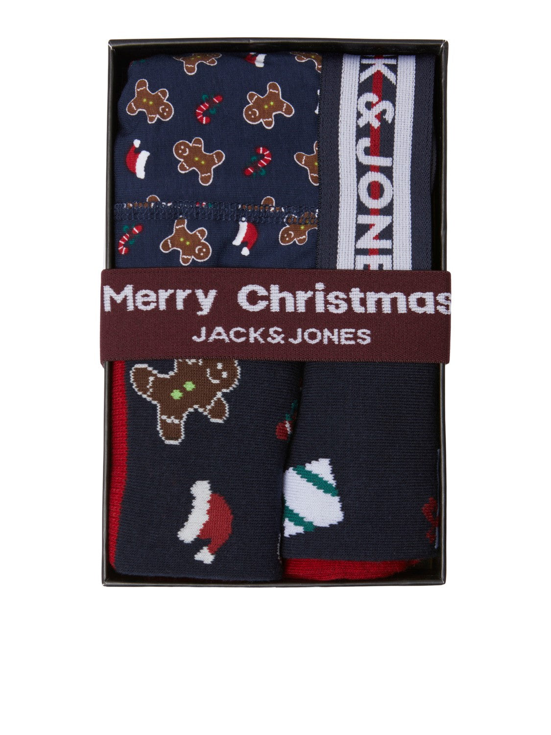 Jack & Jones Men's Christmas Gift Box Set - 'JacMerry' Boxer Trunk and Socks