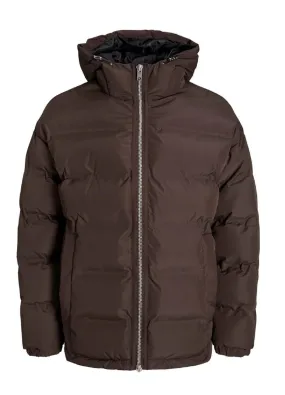 Seal Brown Jack and Jones Casual Gene Puffer Jacket