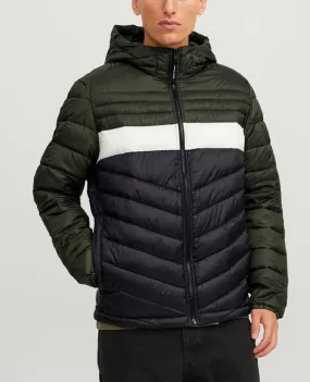 Jack and Jones Hero Puffer Hooded Jacket Rosin Blocked