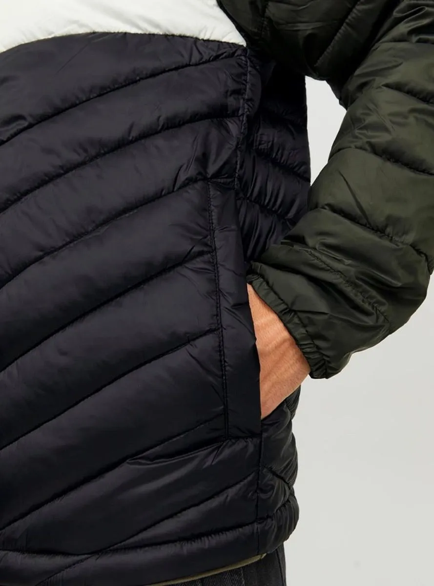 Jack and Jones Hero Puffer Hooded Jacket Rosin Blocked