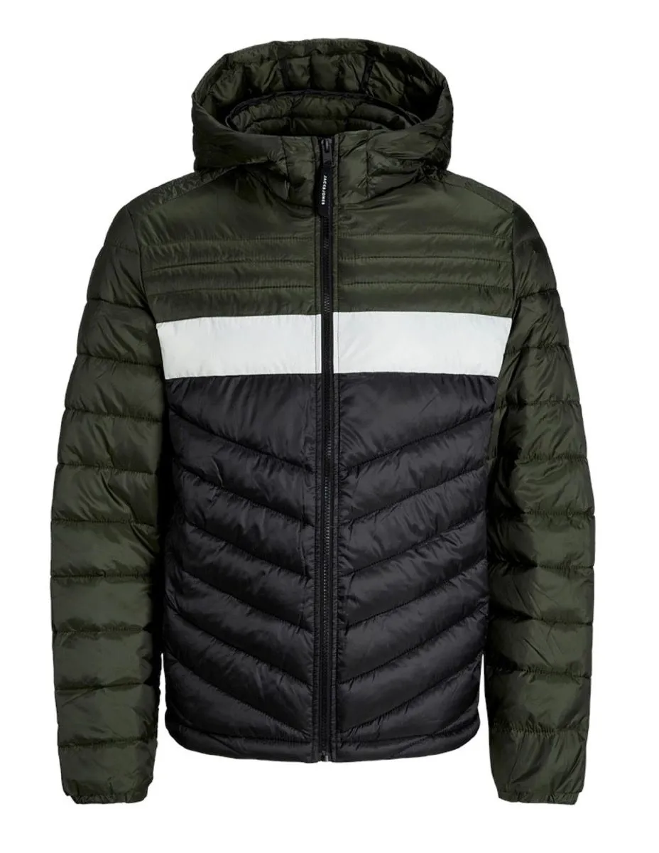 Jack and Jones Hero Puffer Hooded Jacket Rosin Blocked