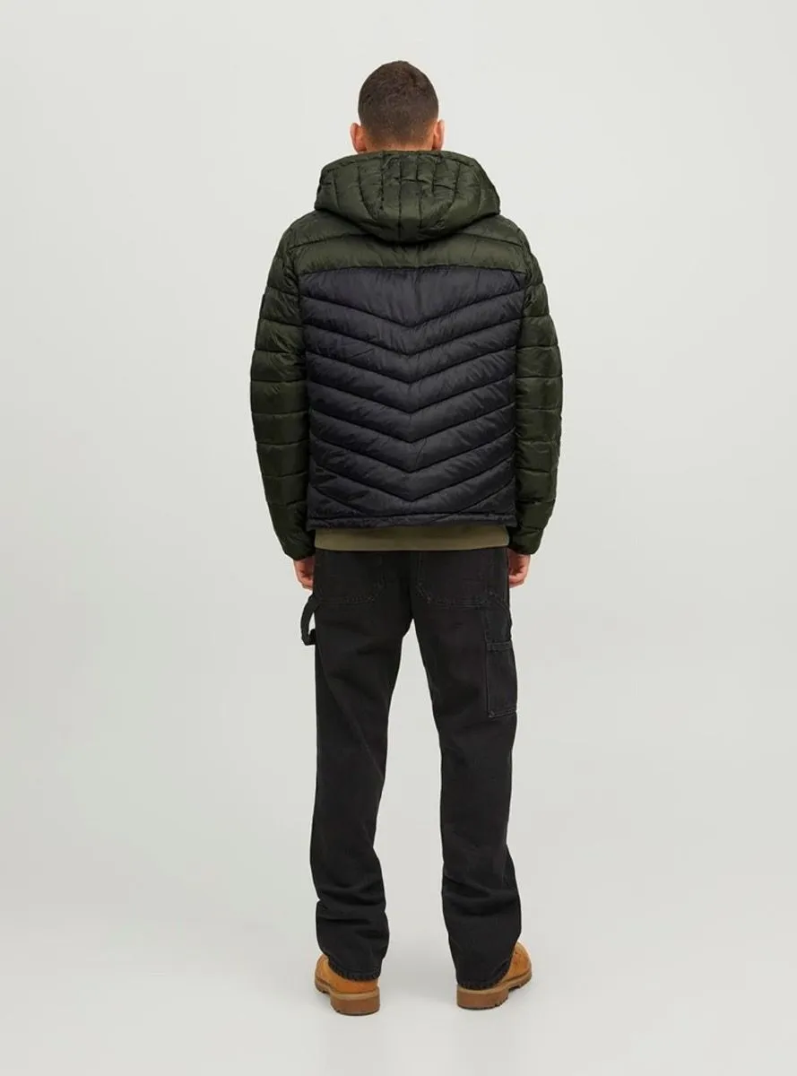 Jack and Jones Hero Puffer Hooded Jacket Rosin Blocked