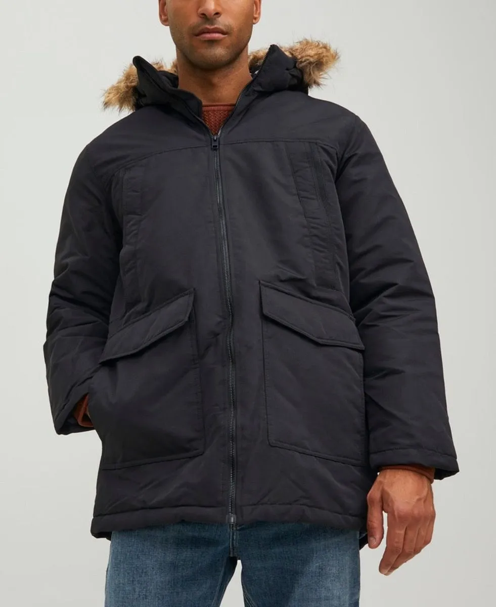 Black Jack and Jones Hooded Craft Parka Jacket