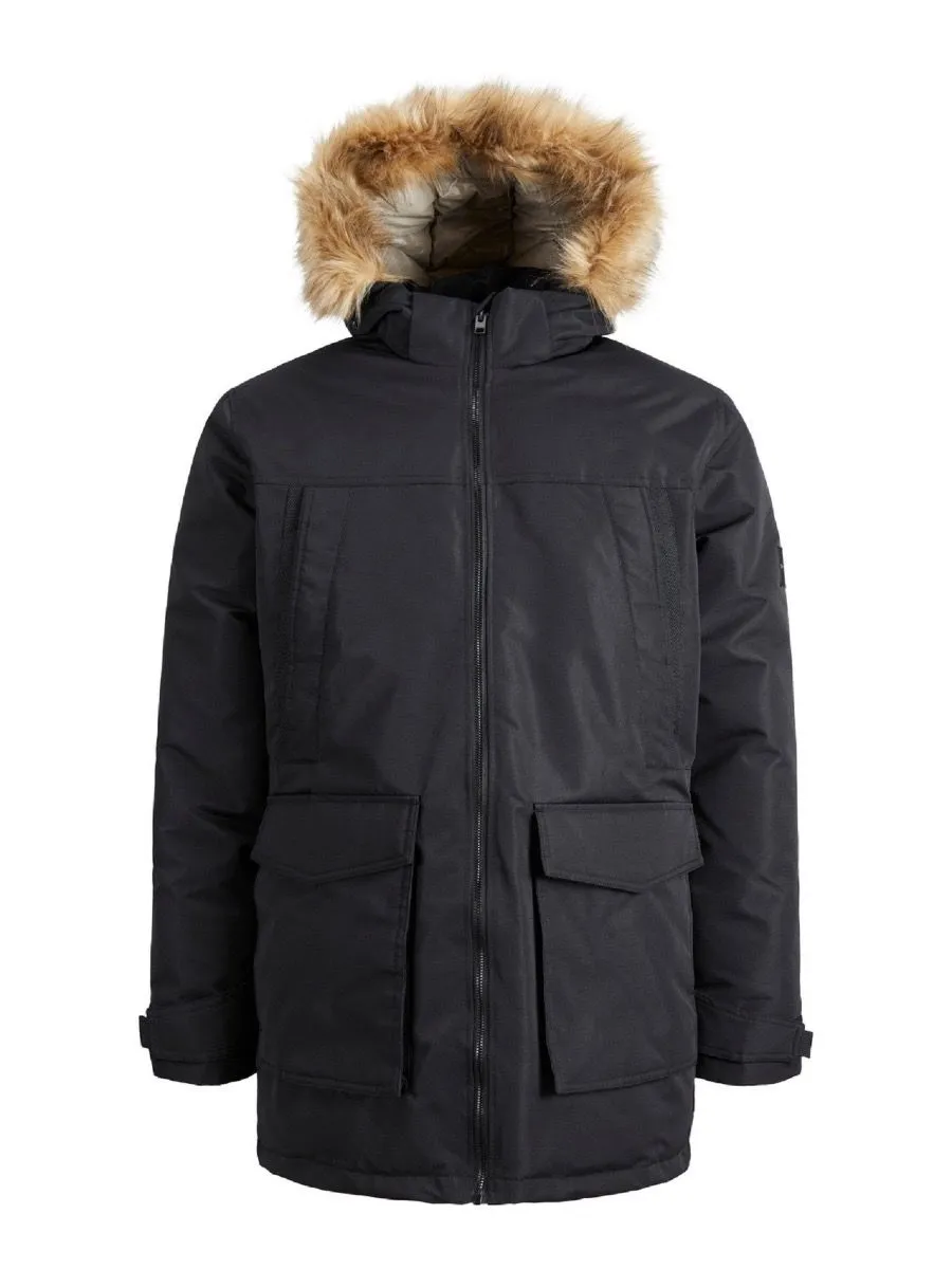 Black Jack and Jones Hooded Craft Parka Jacket