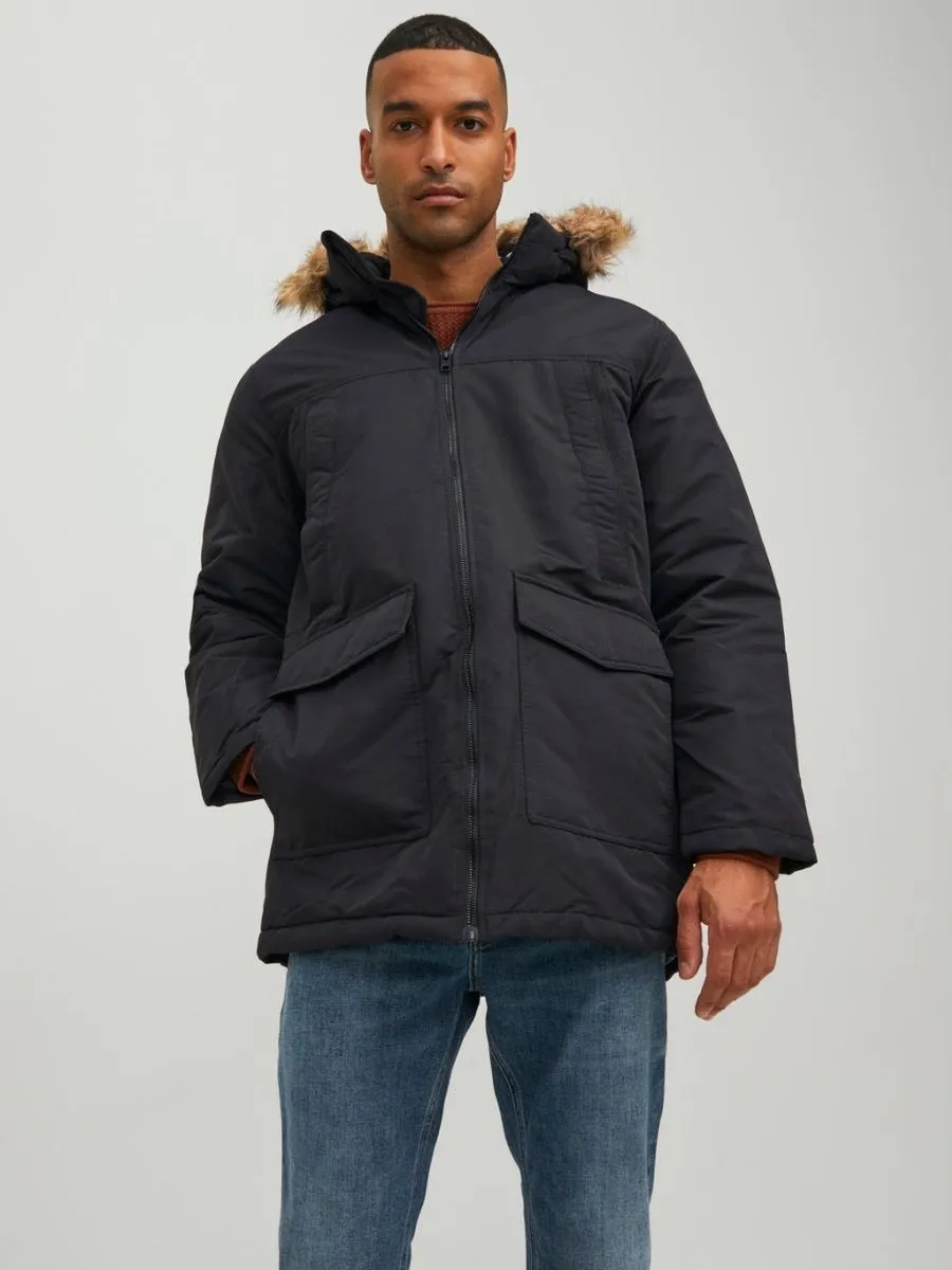 Black Jack and Jones Hooded Craft Parka Jacket