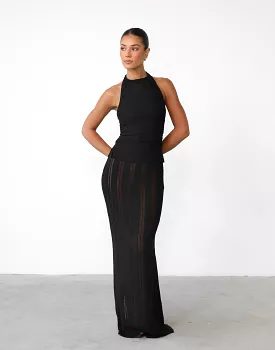 Jafna Black Maxi Skirt