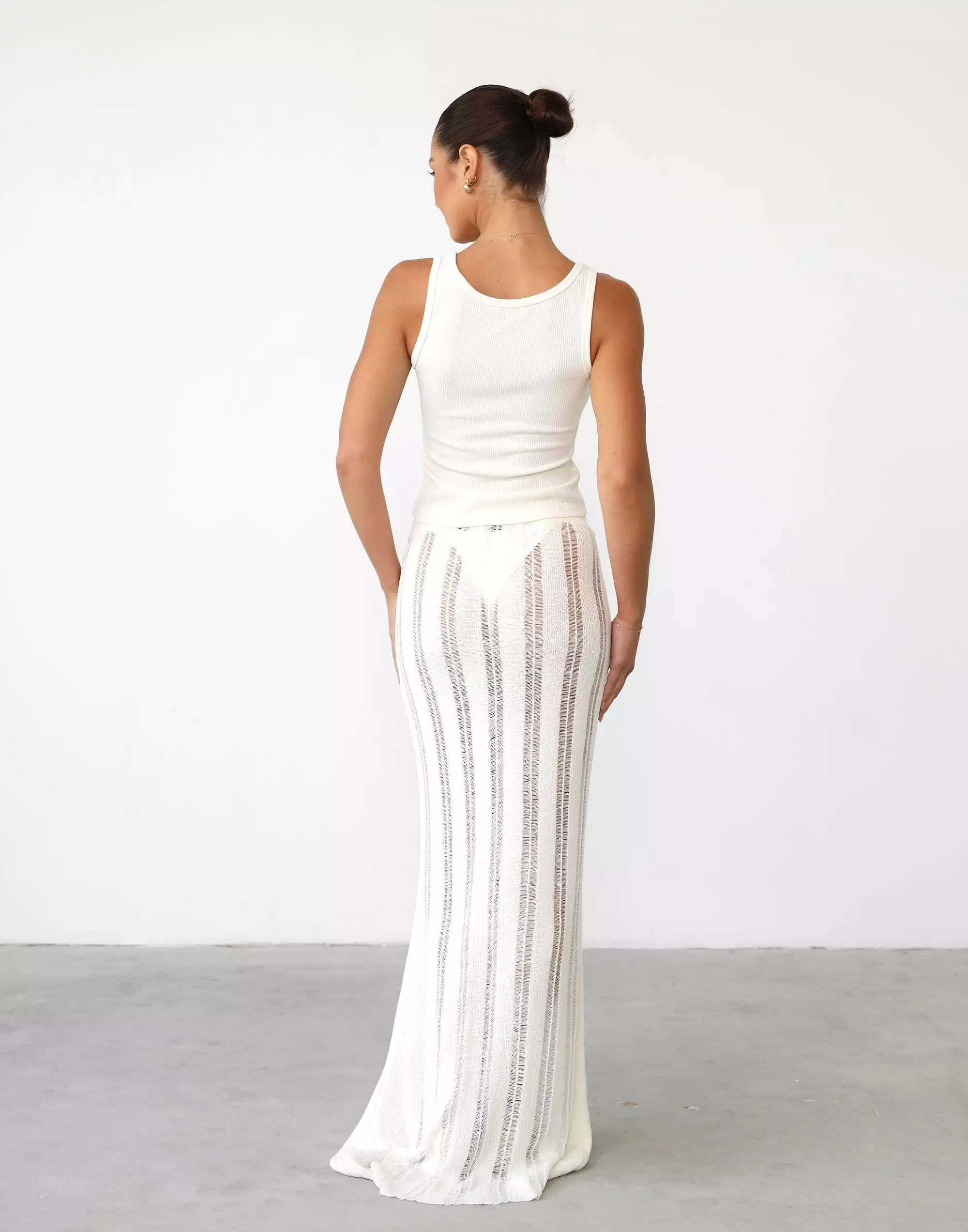 Jafna Maxi Skirt (White) - Shop now for a fabulous white maxi skirt!