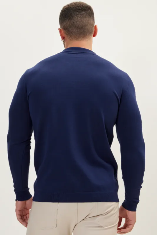 Navy Johnny Polo Sweater - Search.