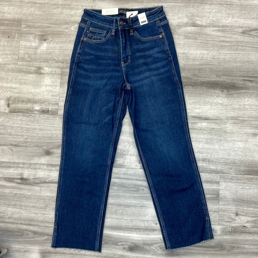 Judy Blue Cropped High Waist Straight Fit Jeans with Slit.