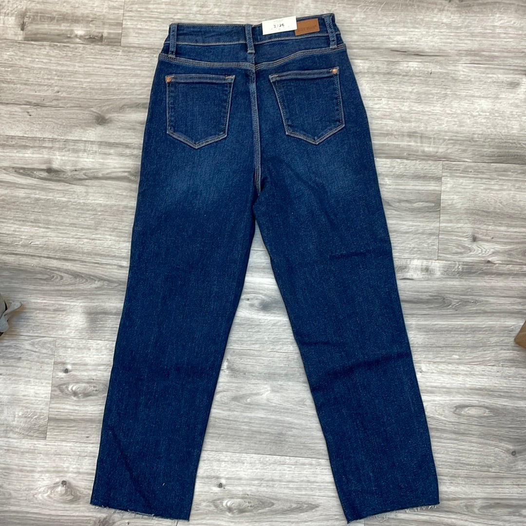 Judy Blue Cropped High Waist Straight Fit Jeans with Slit.