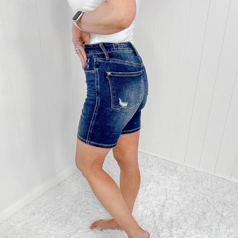 Judy Blue High Waist Shorts with Tummy Control and Cuffed Hem.