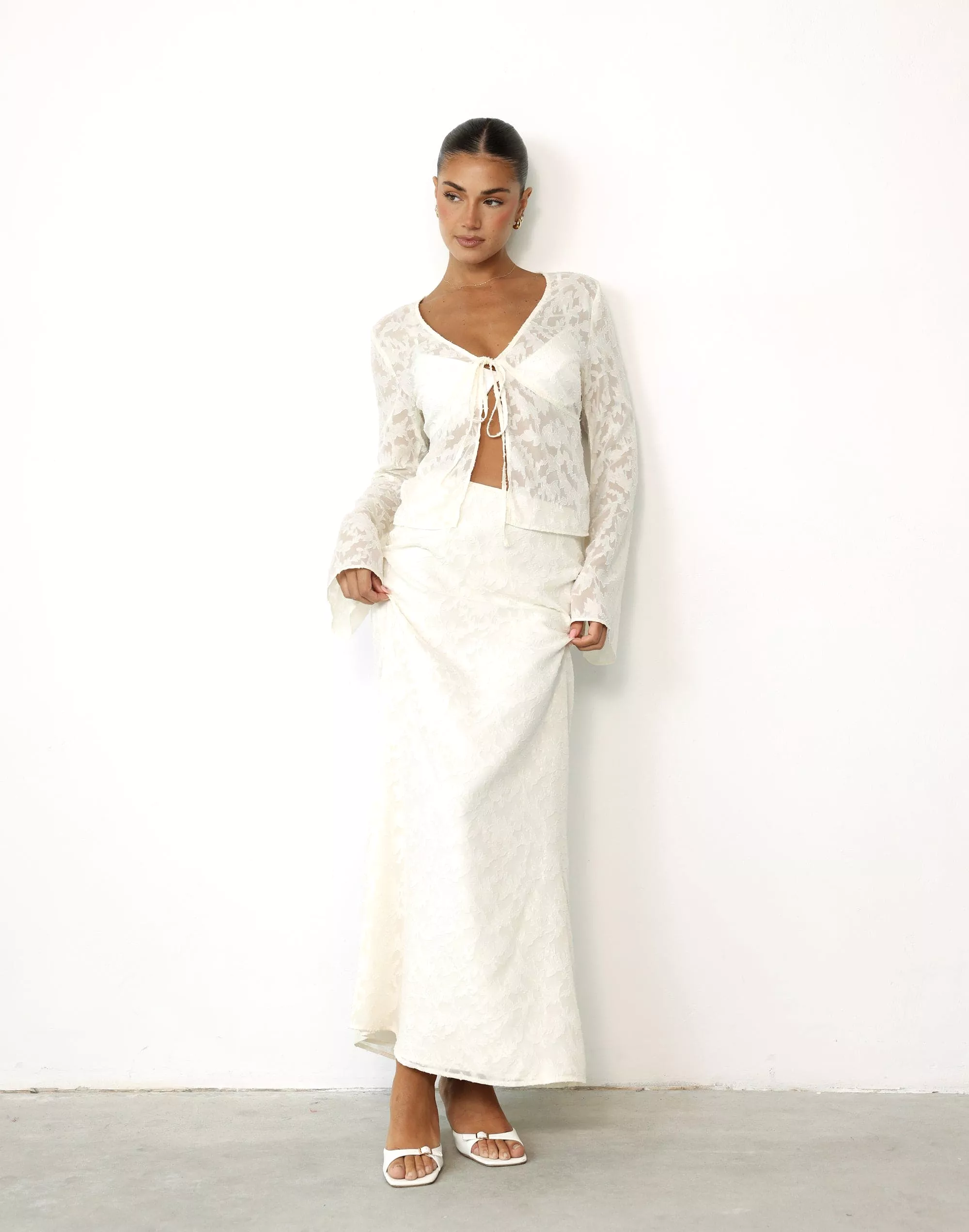 Juliet Maxi Skirt in Cream - Shop now!