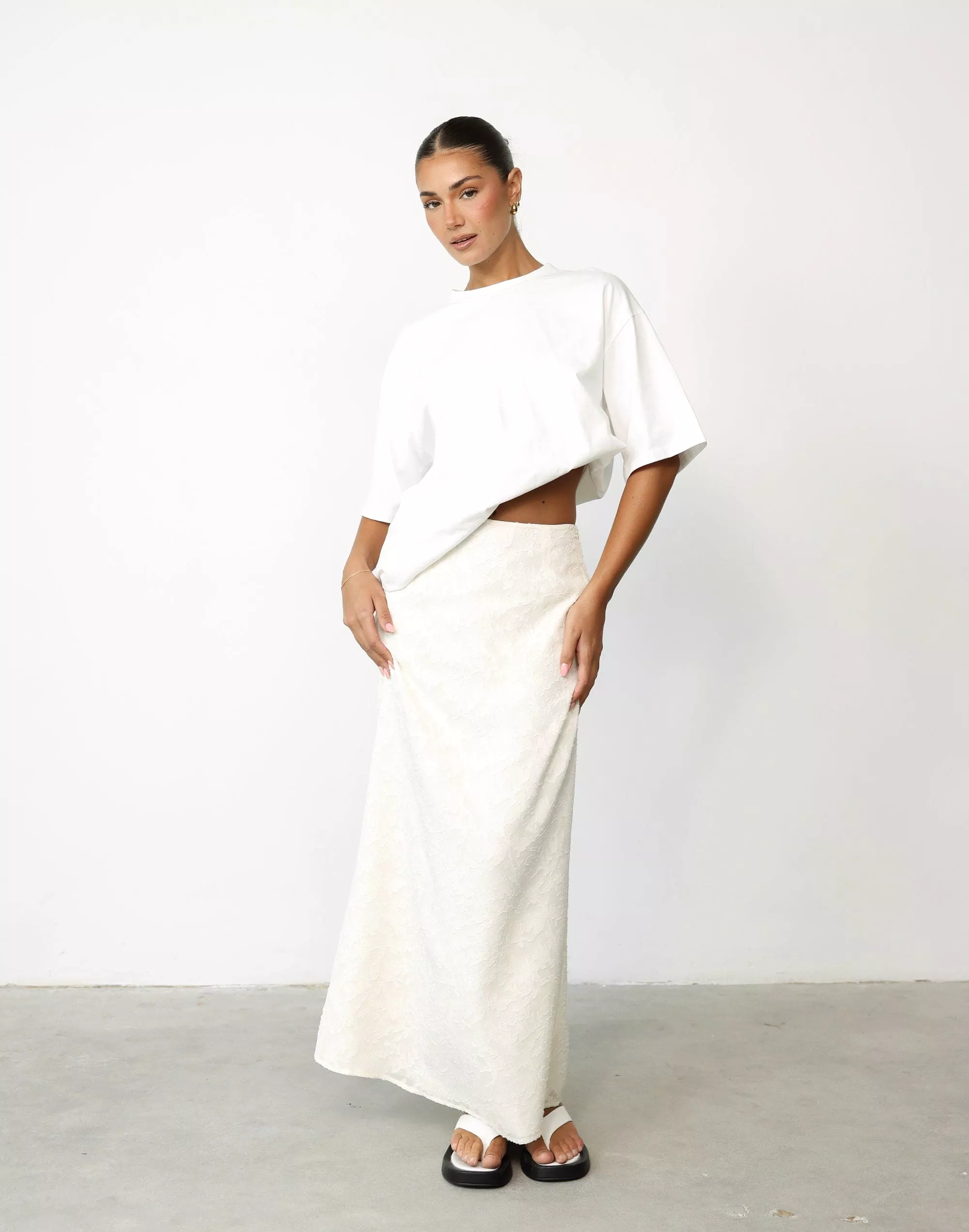 Juliet Maxi Skirt in Cream - Shop now!