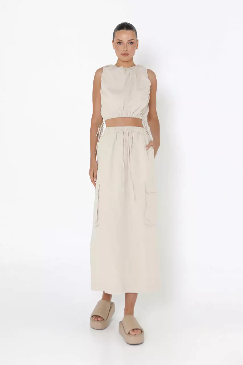 Kasey Sand Midi Skirt