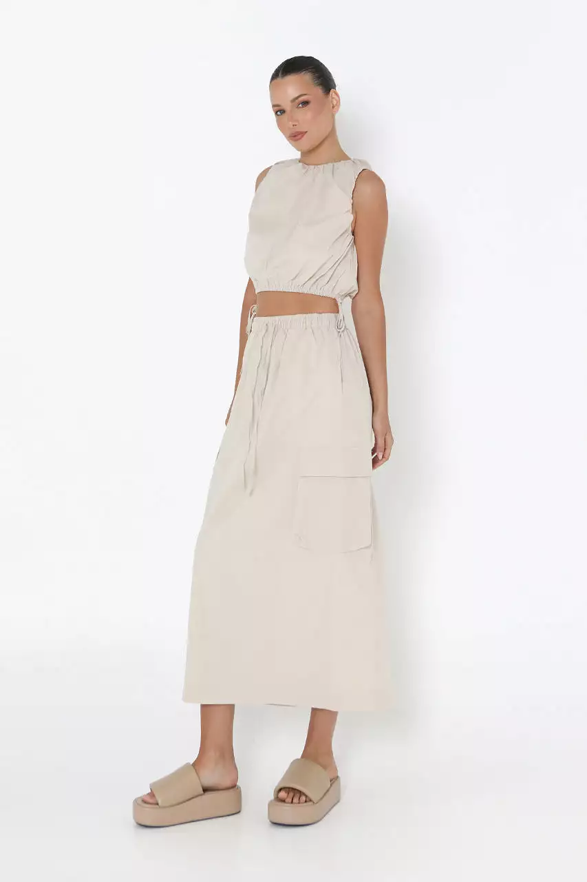 Kasey Sand Midi Skirt