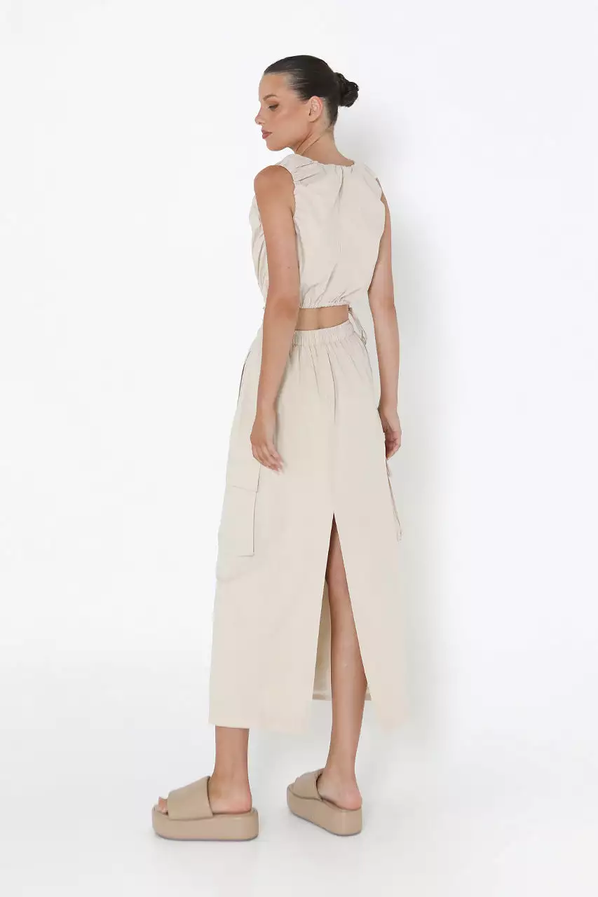 Kasey Sand Midi Skirt