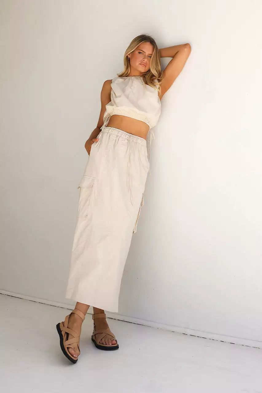 Kasey Sand Midi Skirt