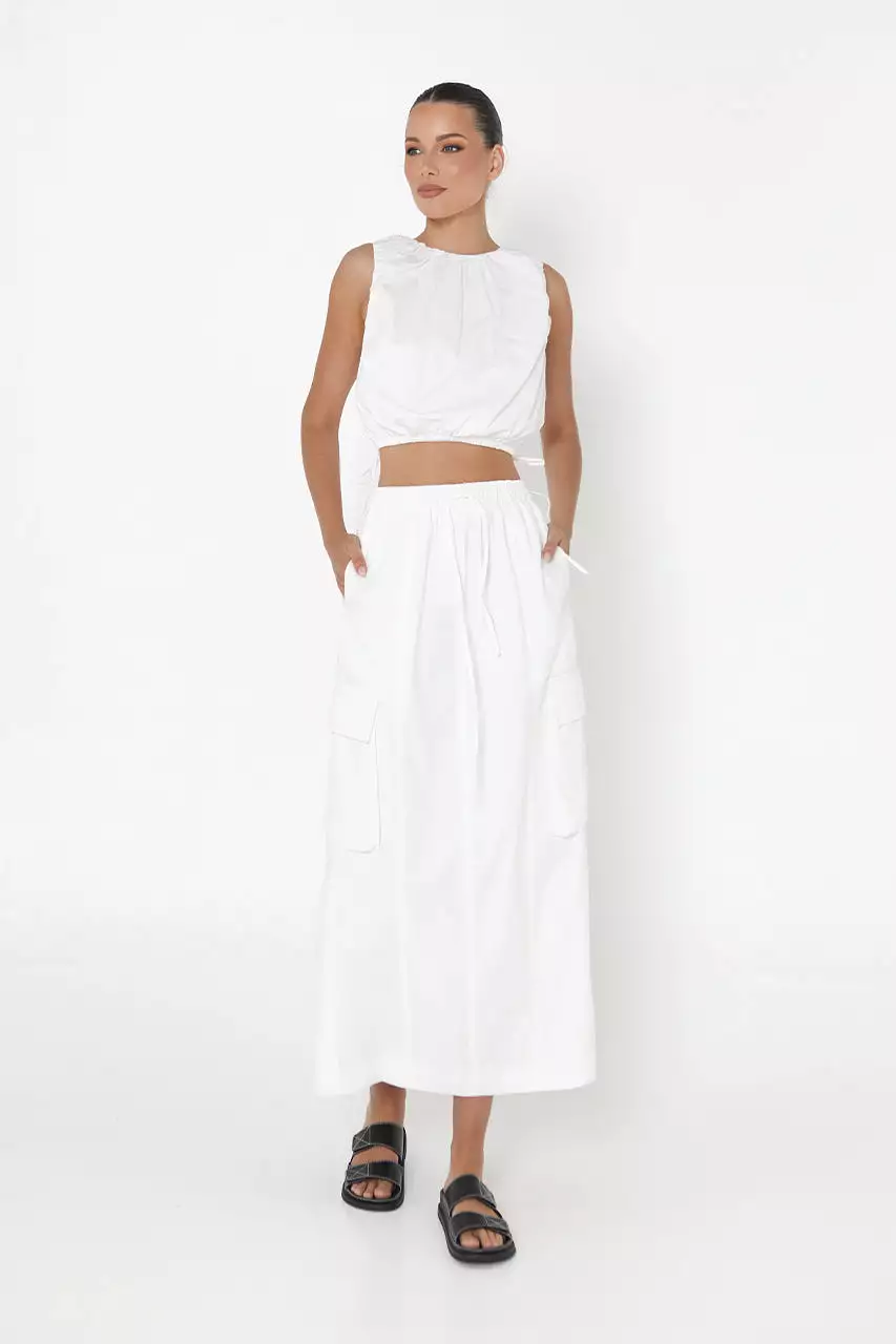 Kasey White Midi Skirt