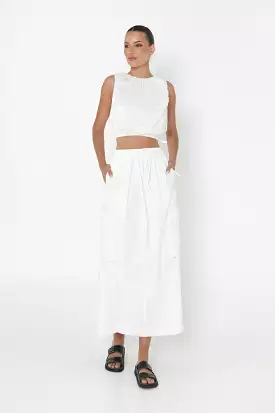 Kasey White Midi Skirt