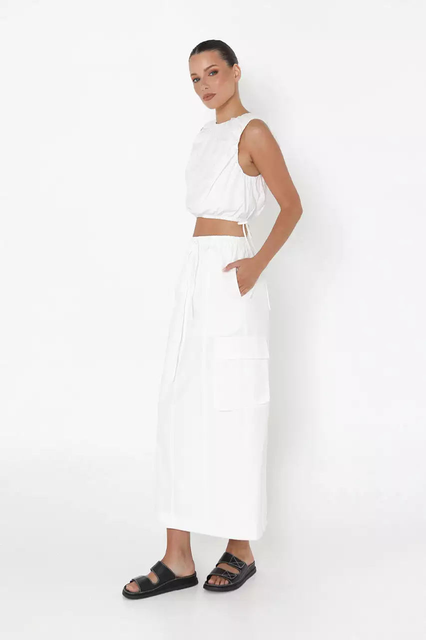 Kasey White Midi Skirt