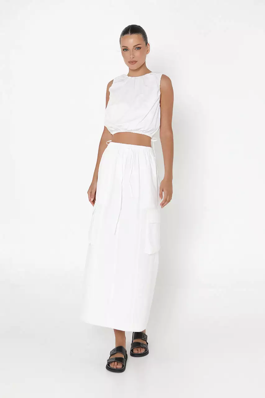 Kasey White Midi Skirt