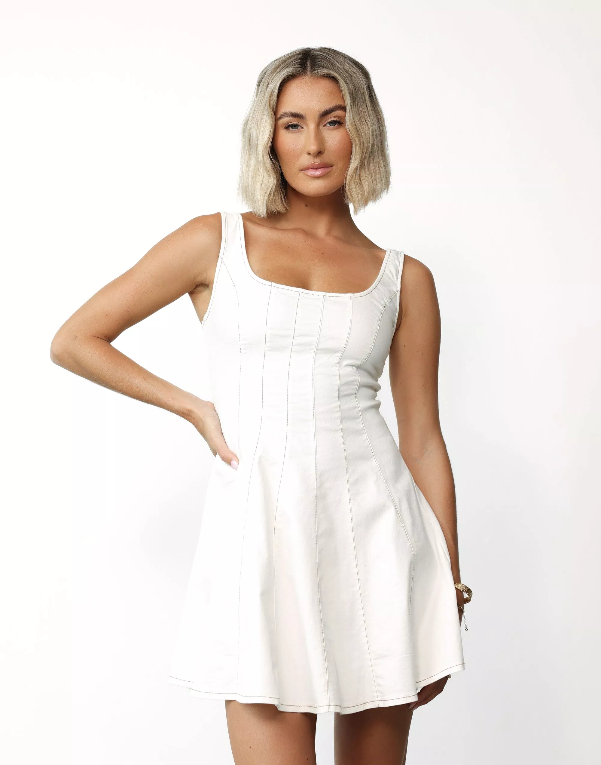 Kella White Denim Mini Dress