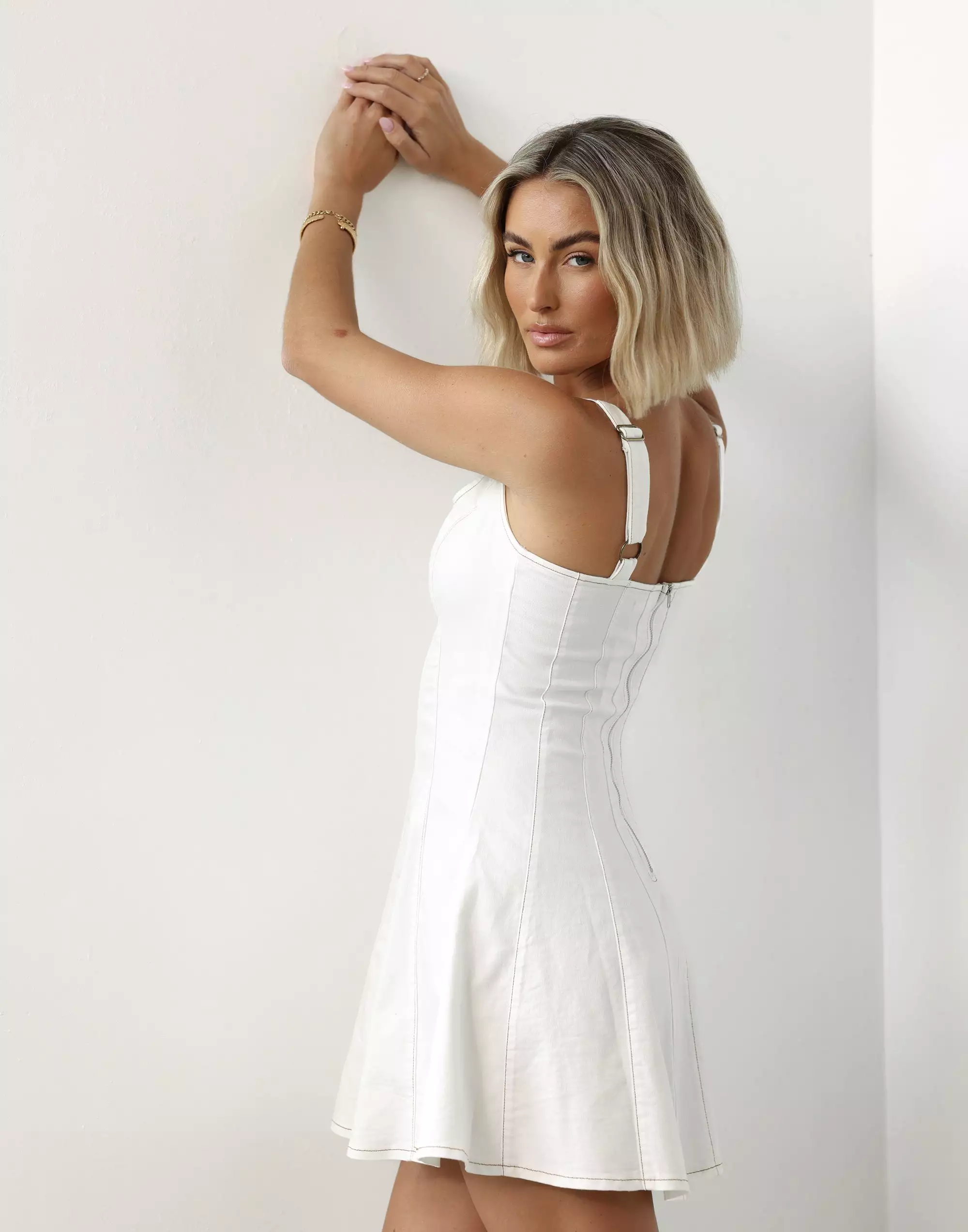 Kella White Denim Mini Dress