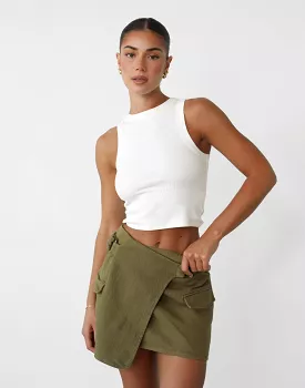 Khaki Calypso Mini Skirt