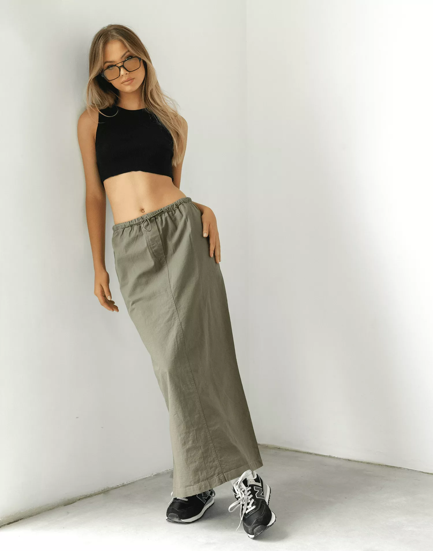 Khaki Maxi Skirt