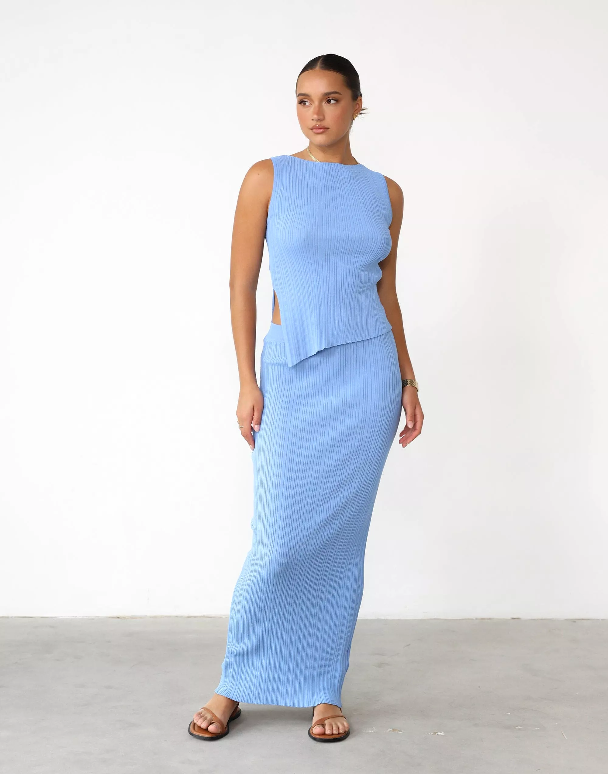 Kienna Maxi Skirt - Ocean Blue