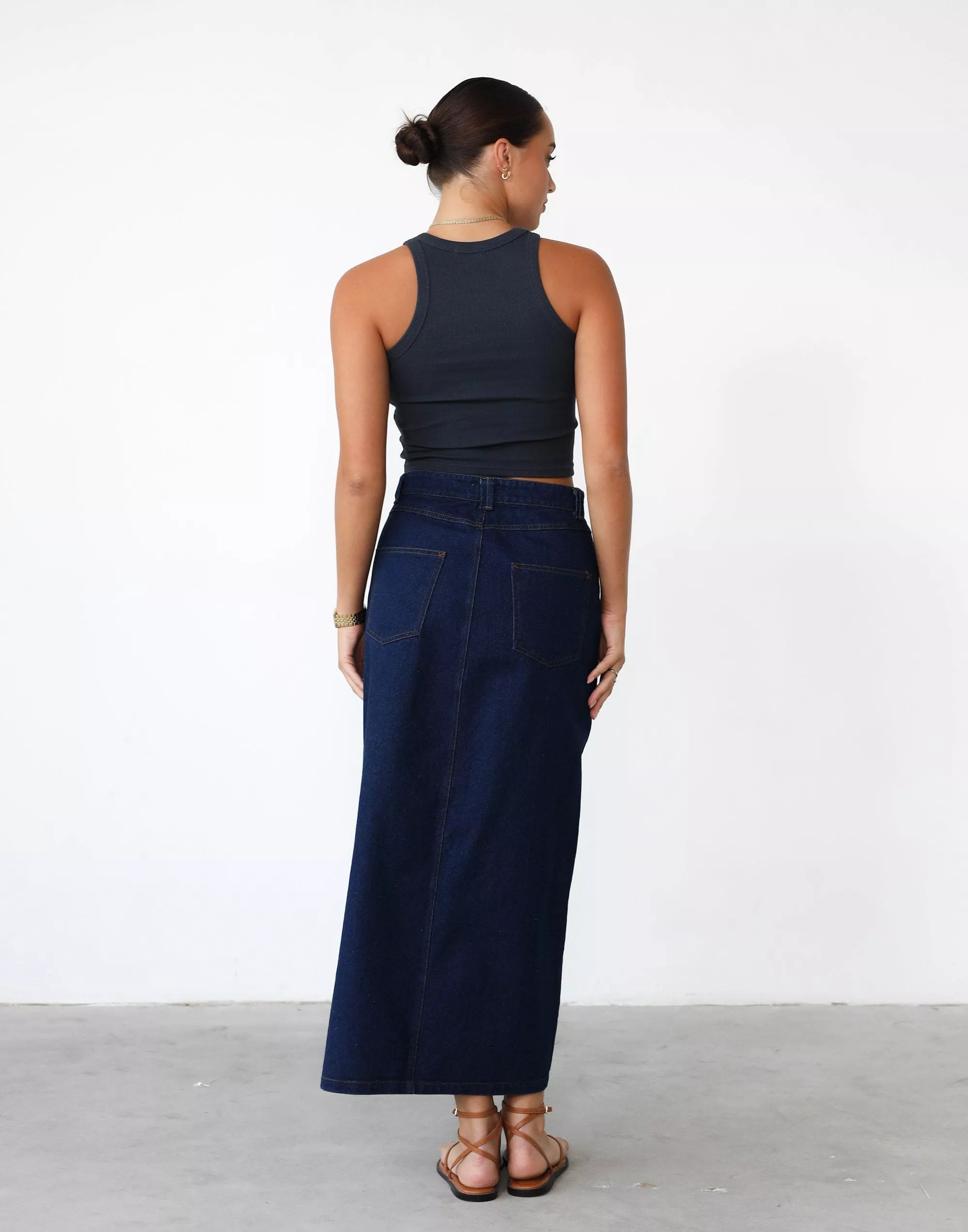 Kristie Denim Maxi Skirt - Dark Denim - Shop now!