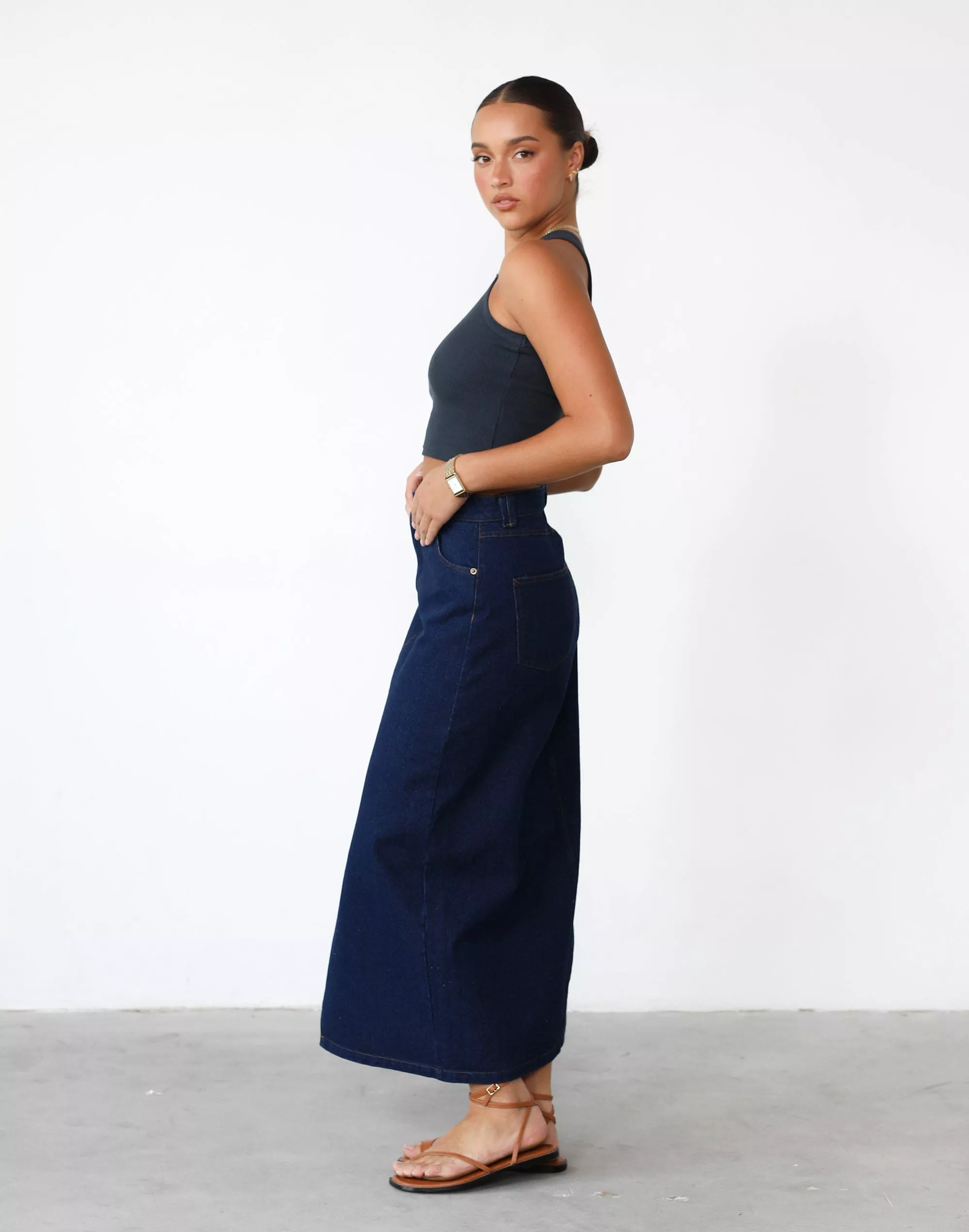 Kristie Denim Maxi Skirt - Dark Denim - Shop now!