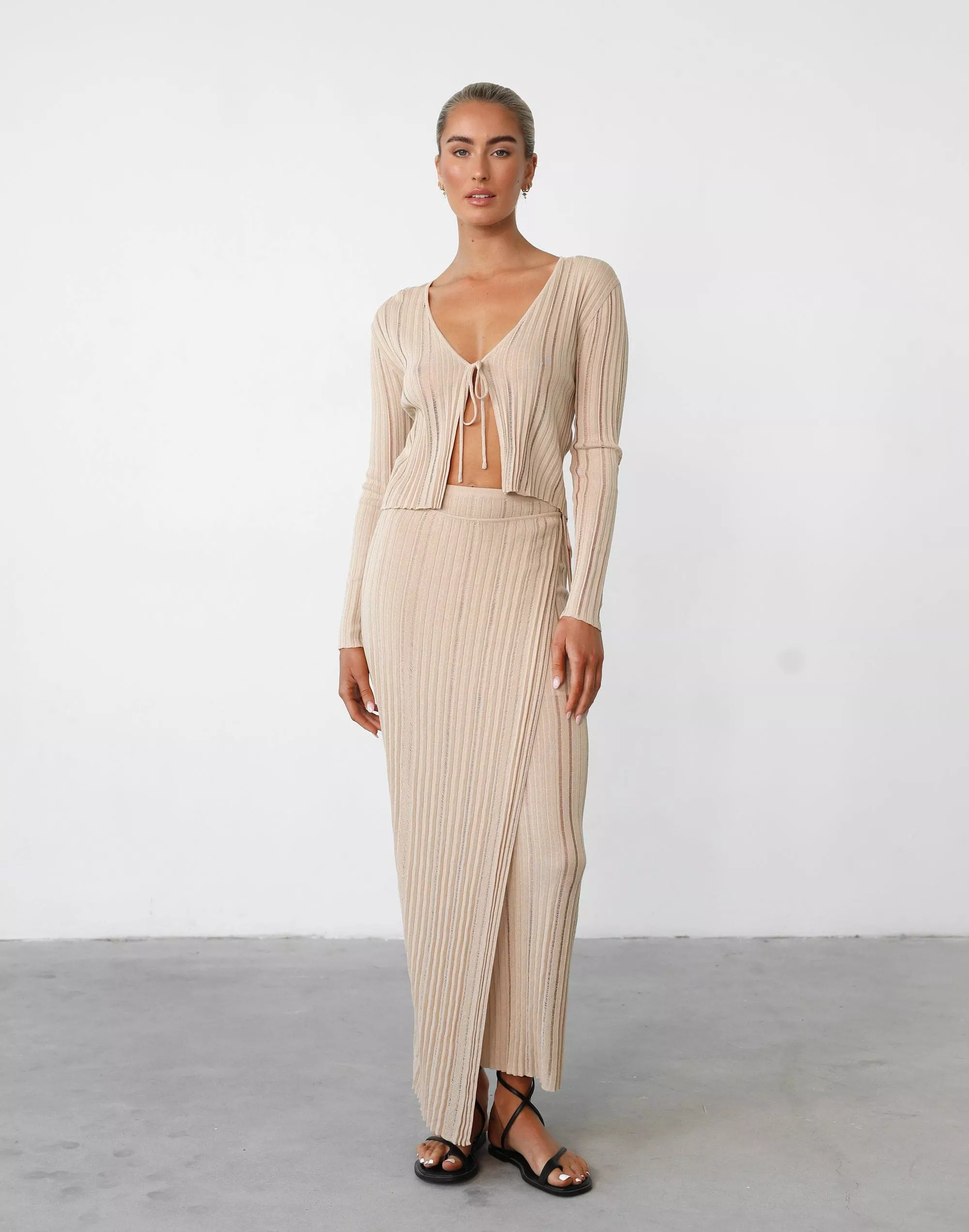 Krystelle Beige Maxi Skirt