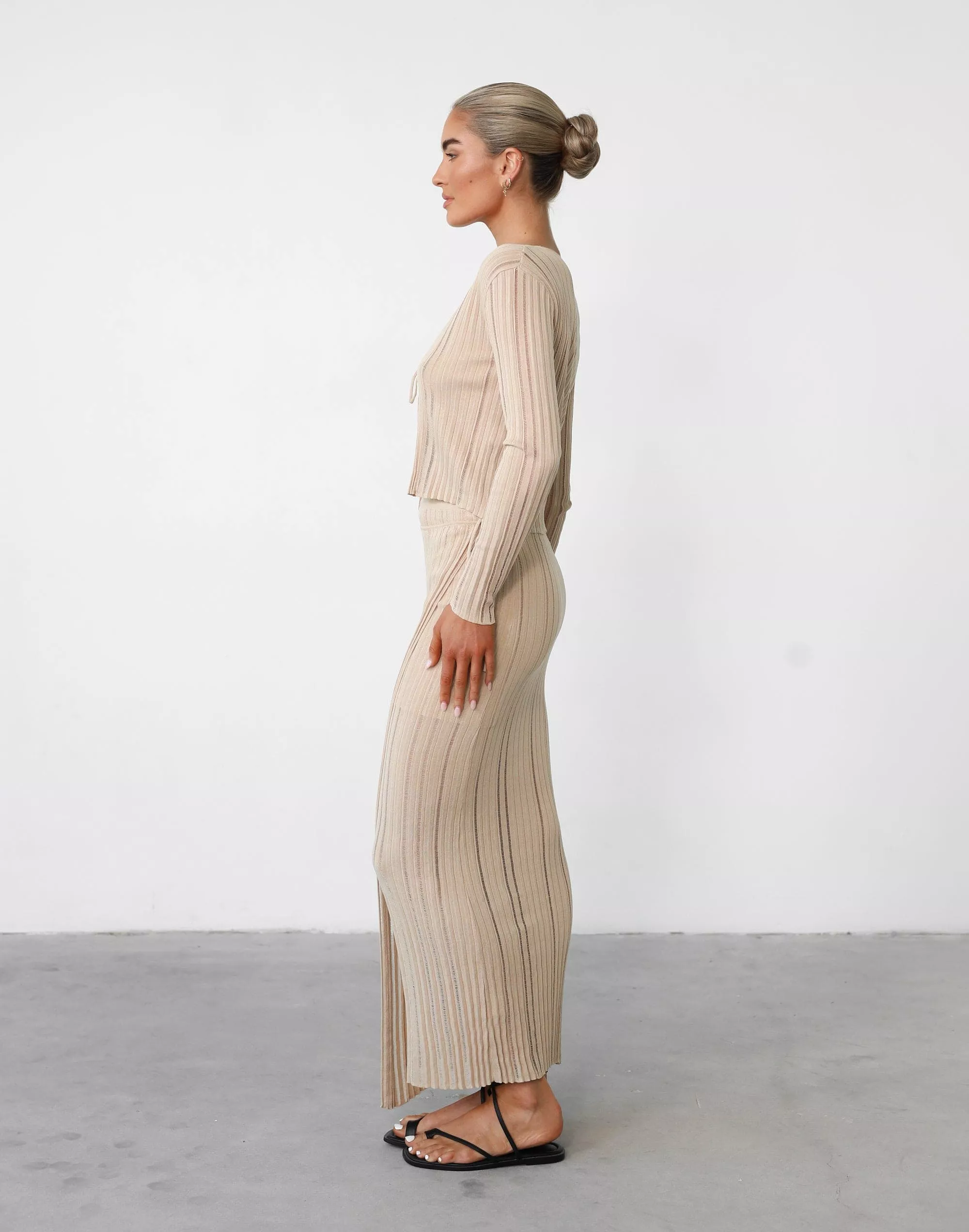 Krystelle Beige Maxi Skirt