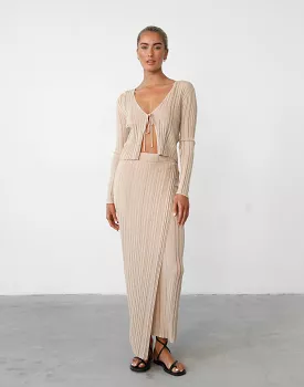 Krystelle Beige Maxi Skirt