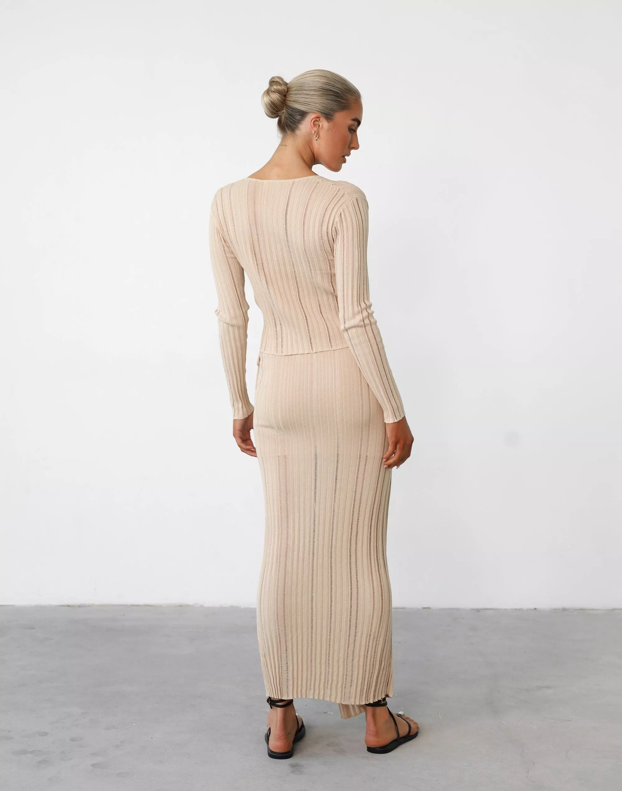 Krystelle Beige Maxi Skirt