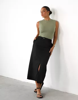 Leiya Black Midi Skirt