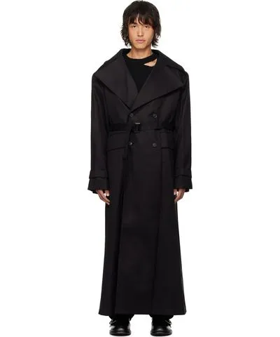 LGN Louis Gabriel Nouchi Black Trench Coat