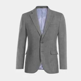 Light gray linen blazer with wide lapels