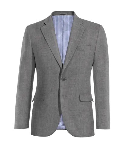 Light gray linen blazer with wide lapels