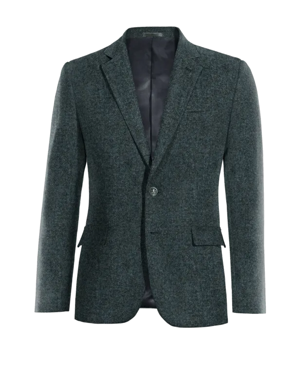 Limited edition blue Donegal tweed blazer.