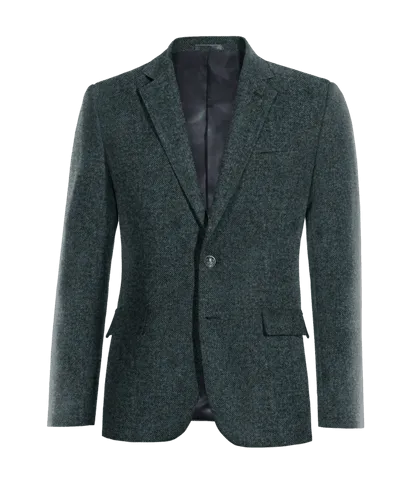 Limited edition blue Donegal tweed blazer.