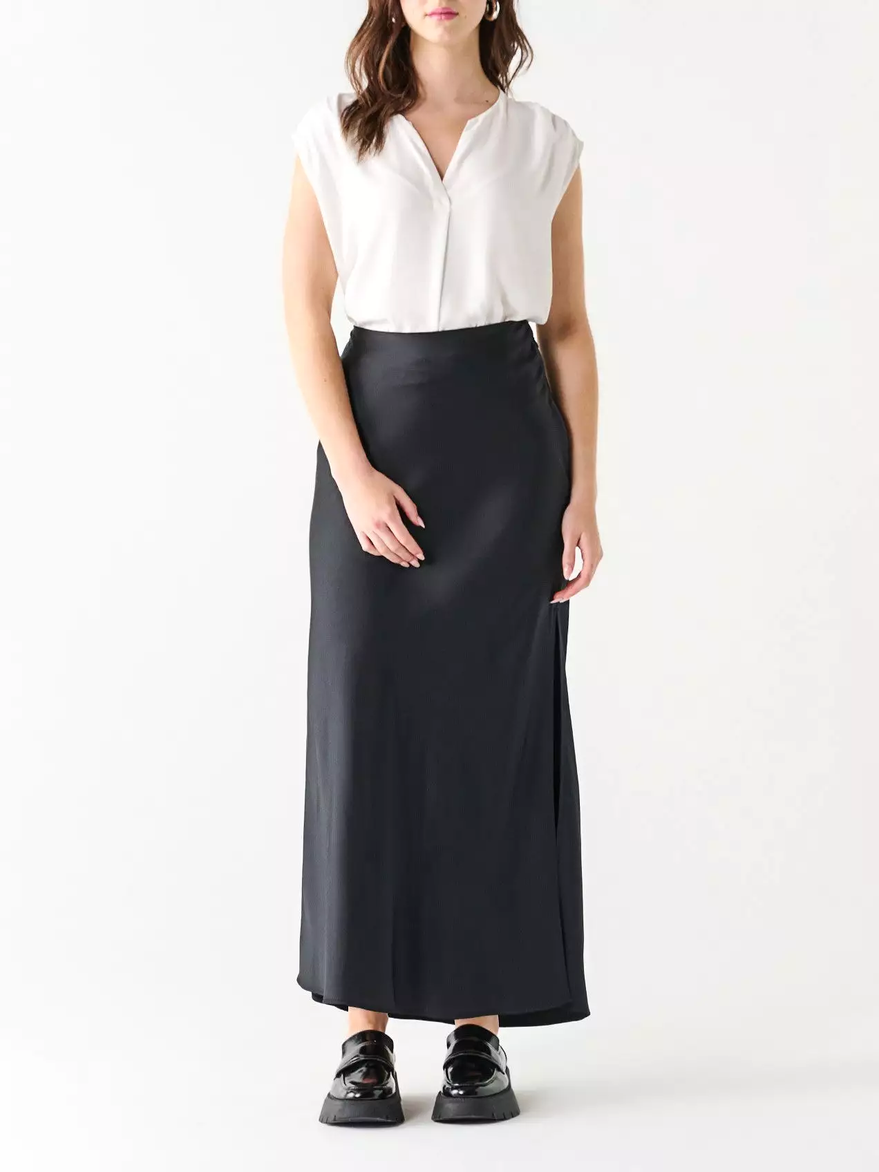 Long Satin Maxi Skirt