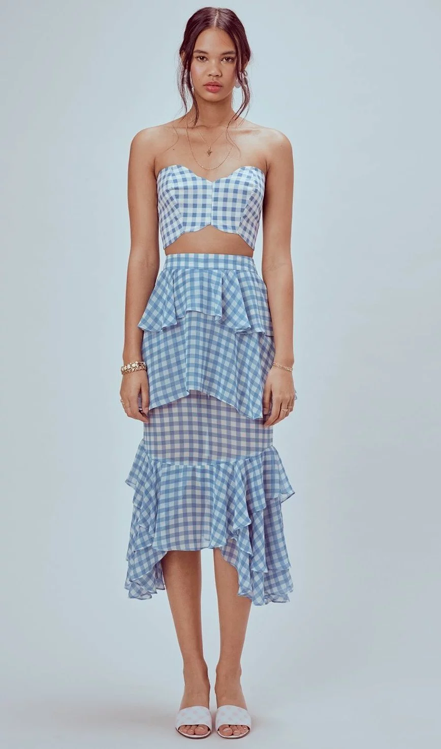 Love and Lemons Dorothy Ruffled Midi Skirt - Shop Now