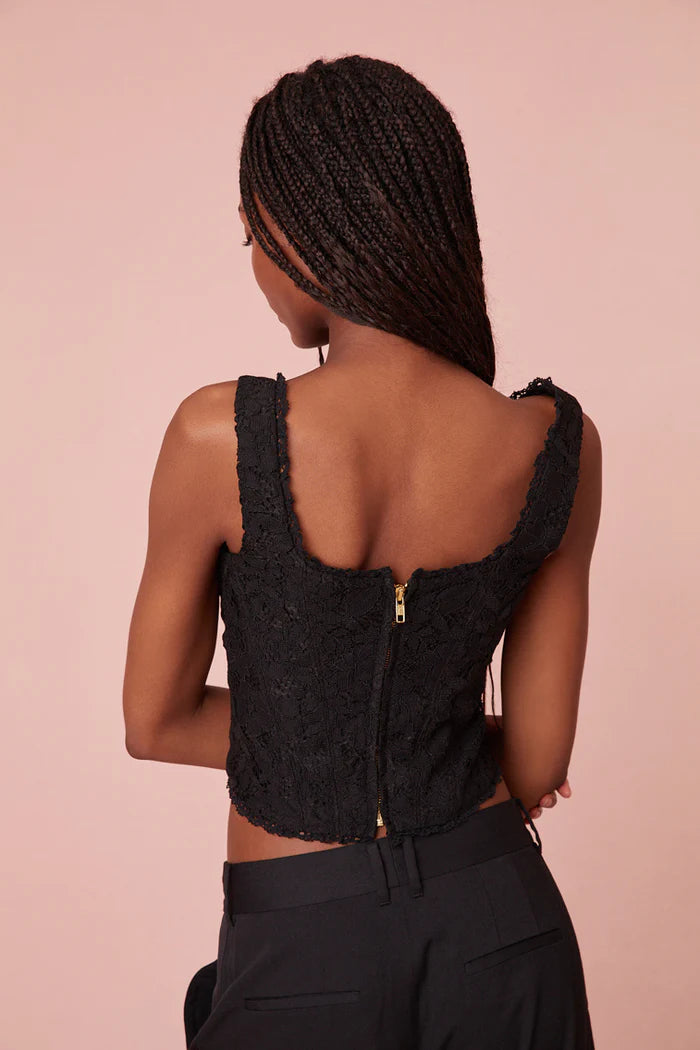 Loveshackfancy Lorelai Bustier Black - Shop Now